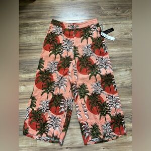 Nicole Miller Linen print pant tropical